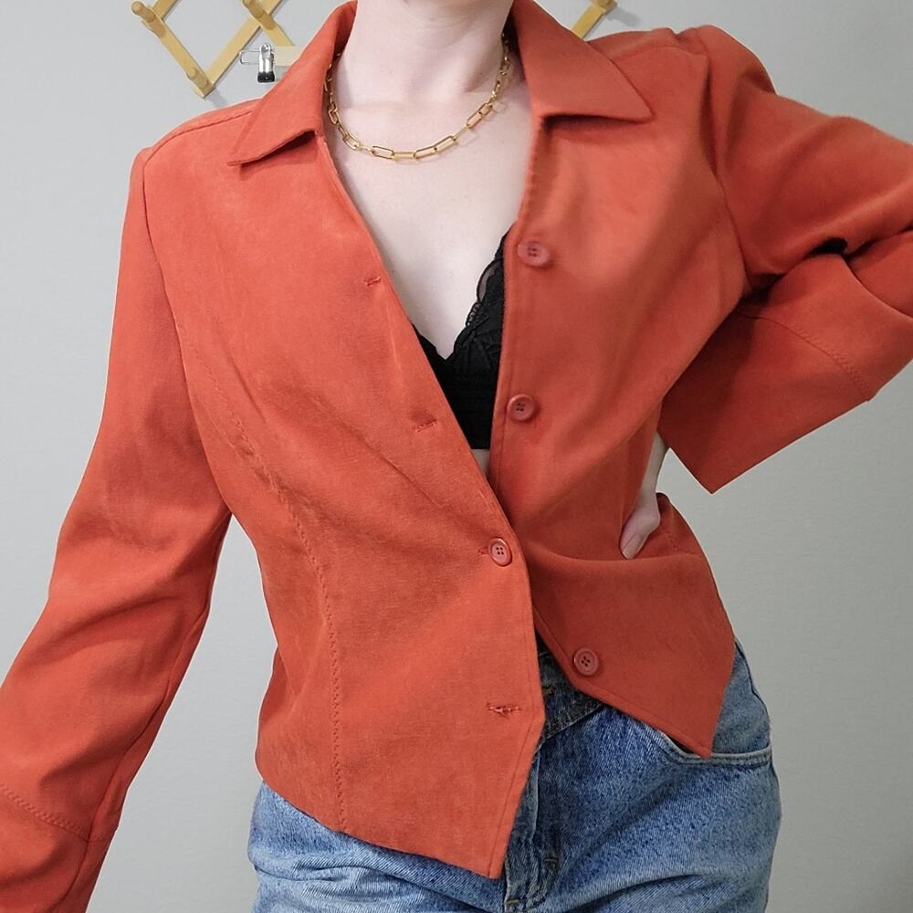 Vintage Requirements Petite Red Orange Blazer Size Petite Medium